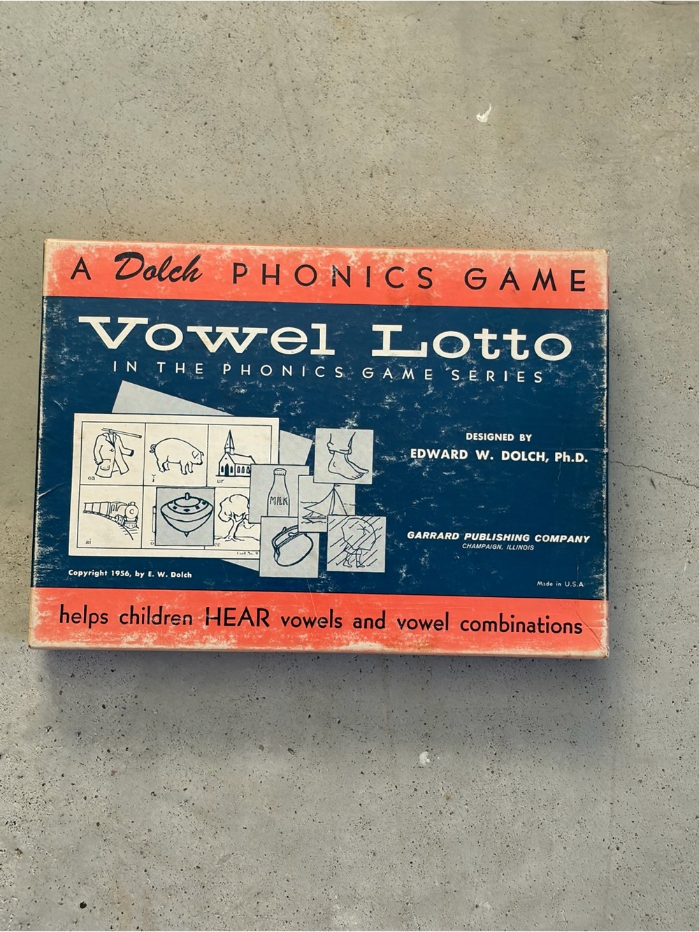 Vintage 1956 Dolch Phonics Game Vowel Lotto Garrard Publishing